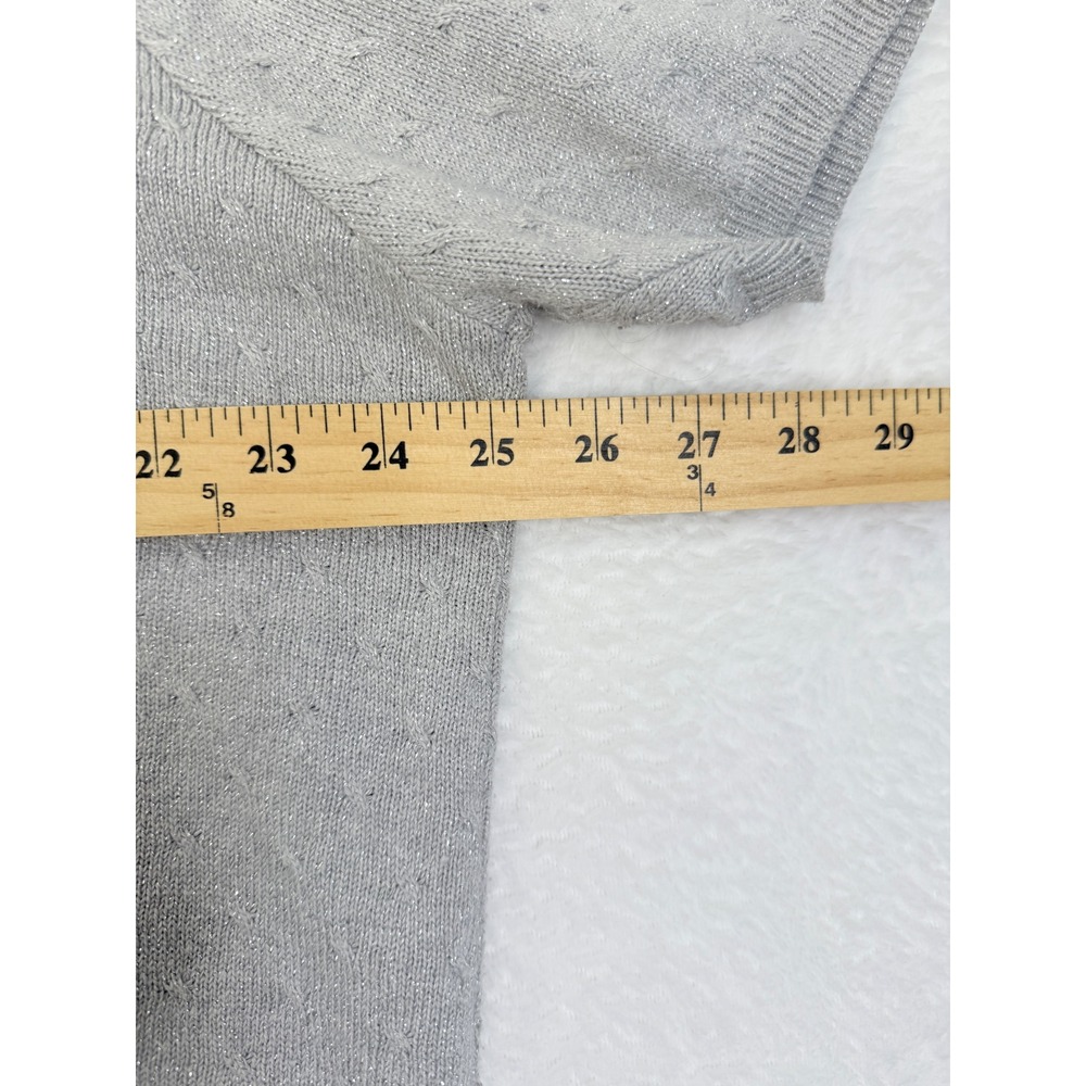 Alfred Dunner Woman Sweater Top Gray Sparkle Knit Short Sleeve Size 2X - Picture 8 of 10